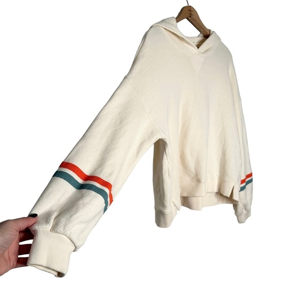 Madewell | MWL Airyterry Hoodie Sweatshirt: Stripe-Sleeve Edition Size Large - Picture 5 of 11
